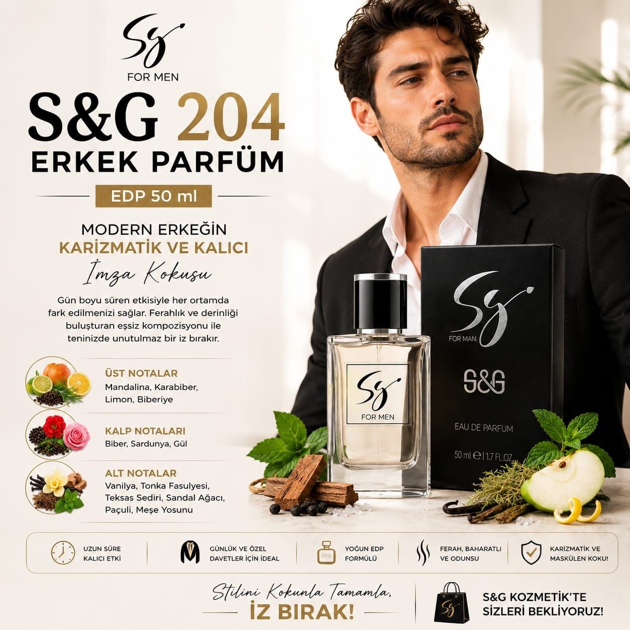 S&G 204 ERKEK PARFÜM EDP 50 ml