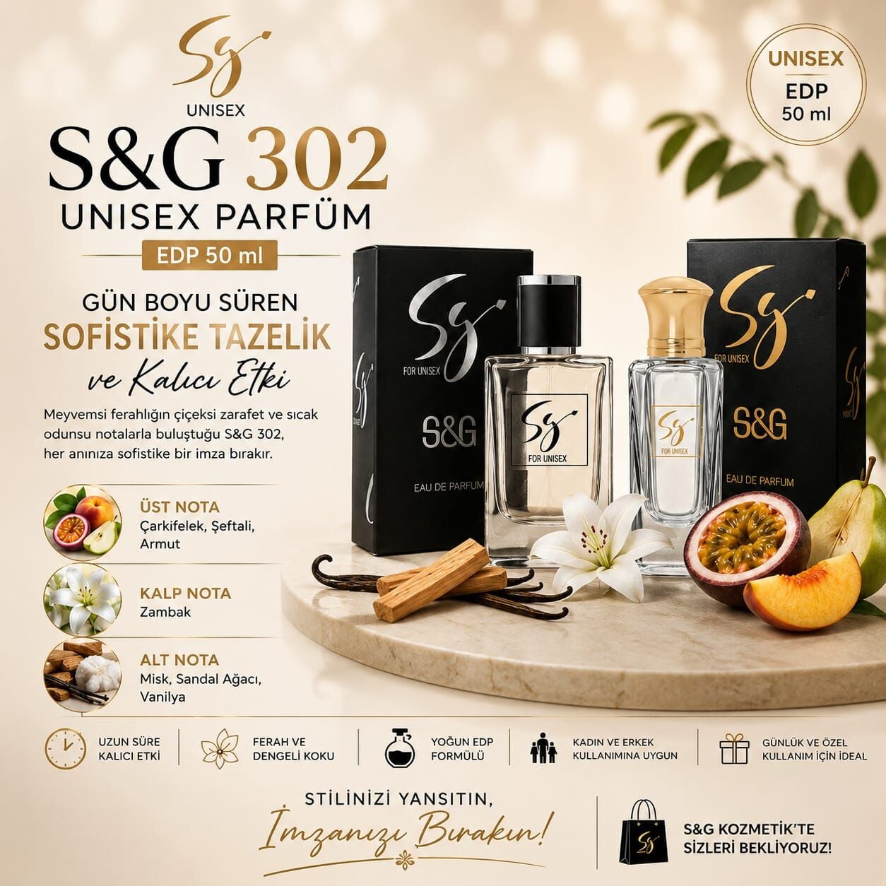 S&G 302 UNISEX PARFÜM EDP 50 ml