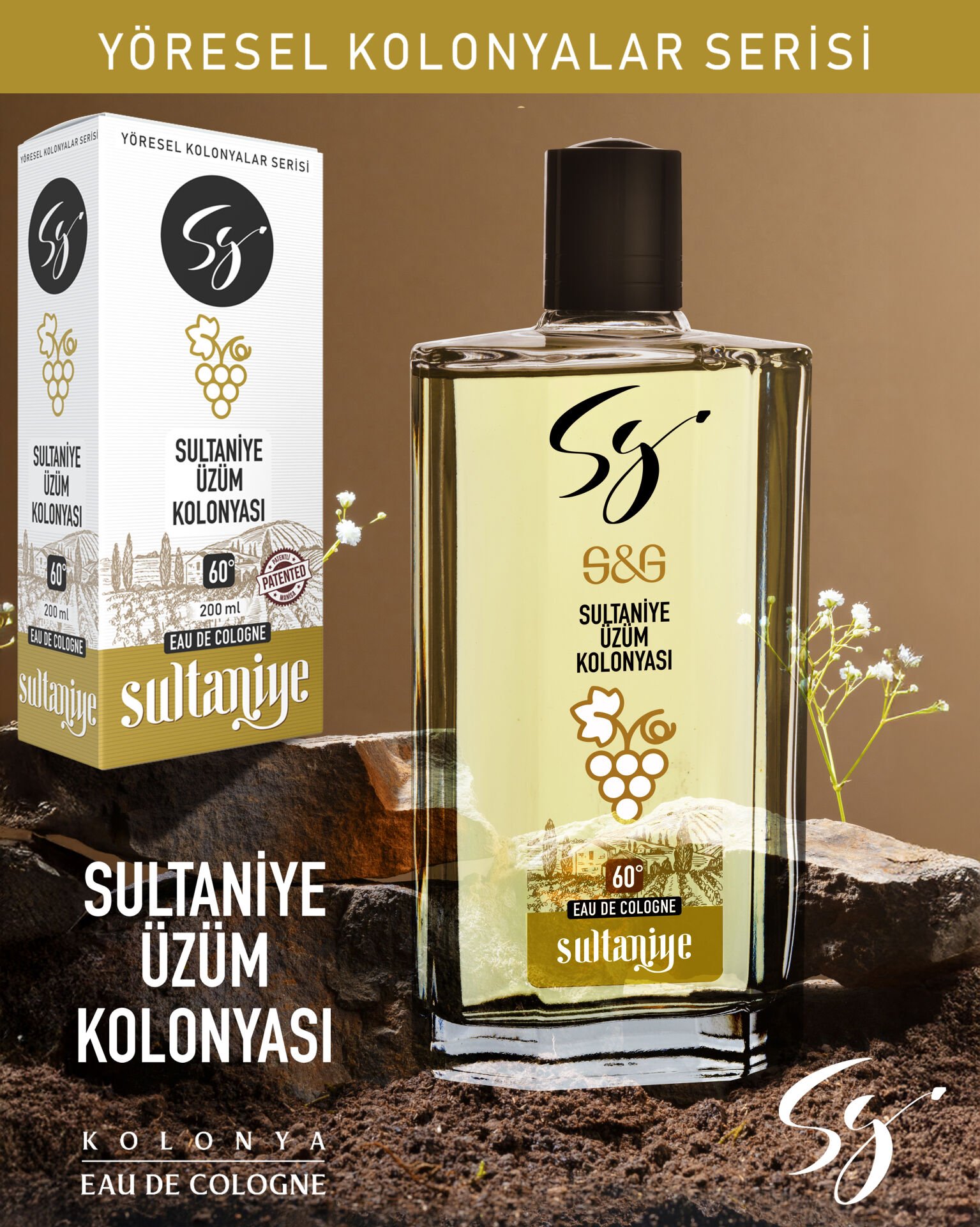 SULTANİYE ÜZÜM KOLONYASI CAM ŞİŞE 200 ml
