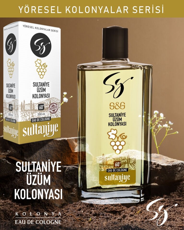 SULTANİYE ÜZÜM KOLONYASI CAM ŞİŞE 200 ml