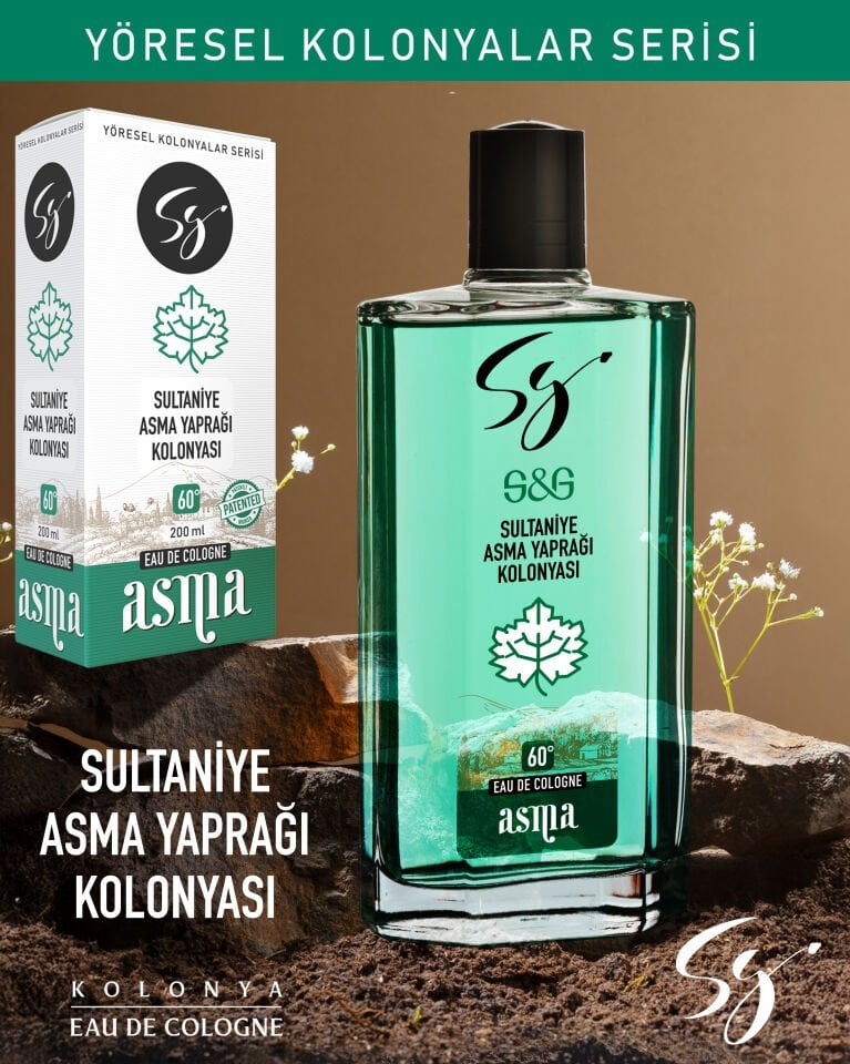 SULTANİYE ASMA YAPRAĞI KOLONYASI CAM ŞİŞE 200 ml