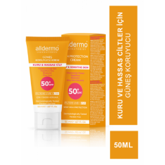 ALLDERMO GÜNEŞ KREMİ KURU VE HASSAS CİLTLER İÇİN 50 SPF 50 ml