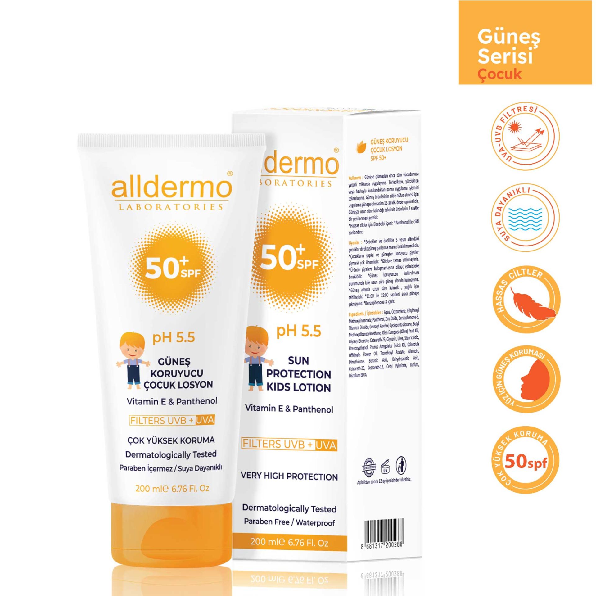 ALLDERMO GÜNEŞ KORUYUCU ÇOCUK LOSYON 50 SPF 200ml
