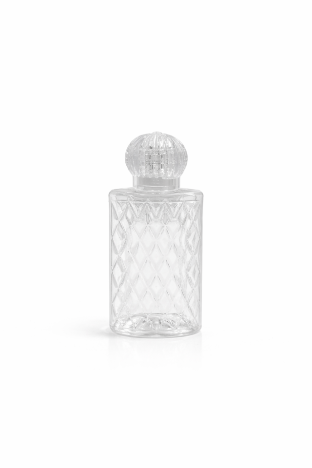 50 CC PLASTİK BAKLAVA DESEN KRİSTAL KAPAK BOŞ ŞİŞE