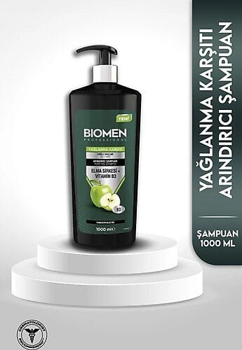 Biomen Professional Elma Sirkesi&vitamin B3 Yağlanma Karşıtı Arındırıcı Şampuan 1000 Ml