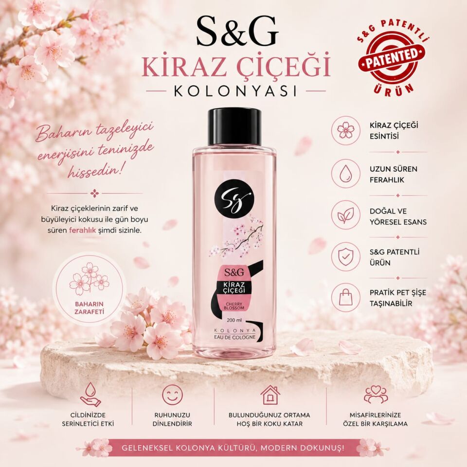 S&G KİRAZ ÇİÇEĞİ KOLONYASI 200 ML PET ŞİŞE