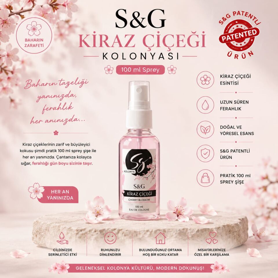 S&G KİRAZ ÇİÇEĞİ KOLONYASI 100ML PET ŞİŞE SPREY