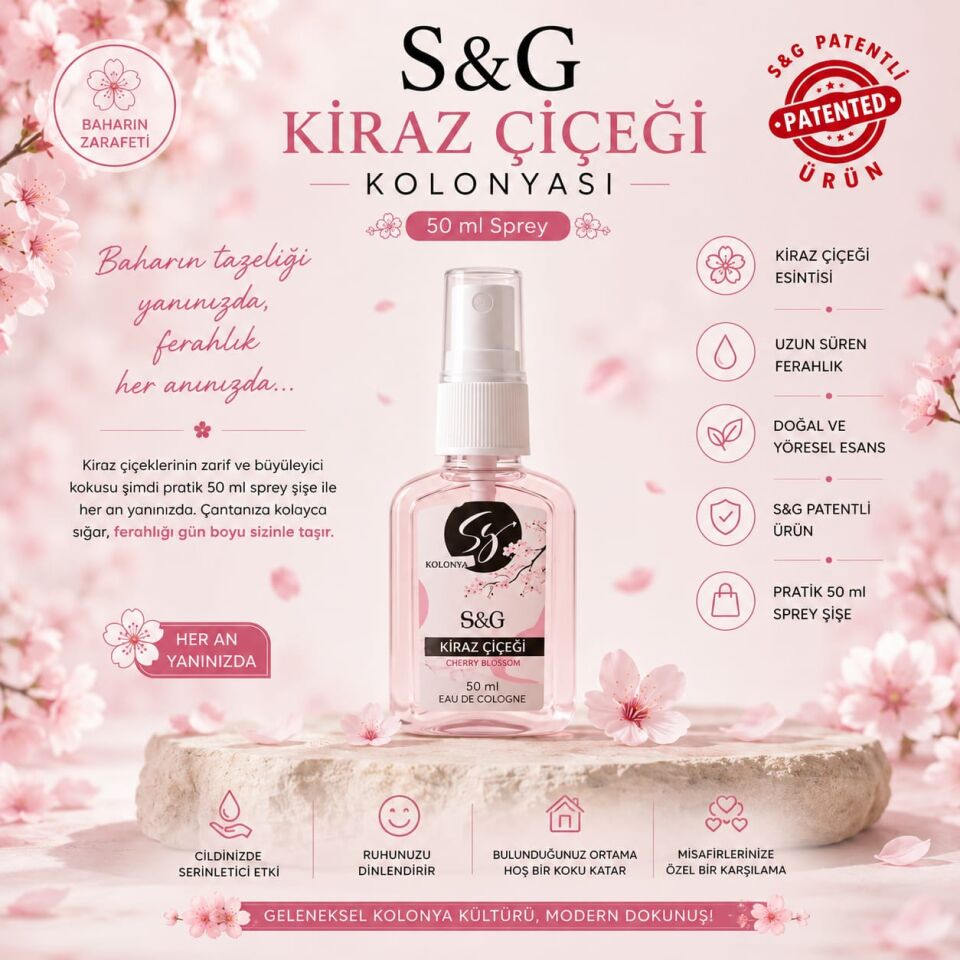 S&G KİRAZ ÇİÇEĞİ KOLONYASI 50 ML PET ŞİŞE SPREY
