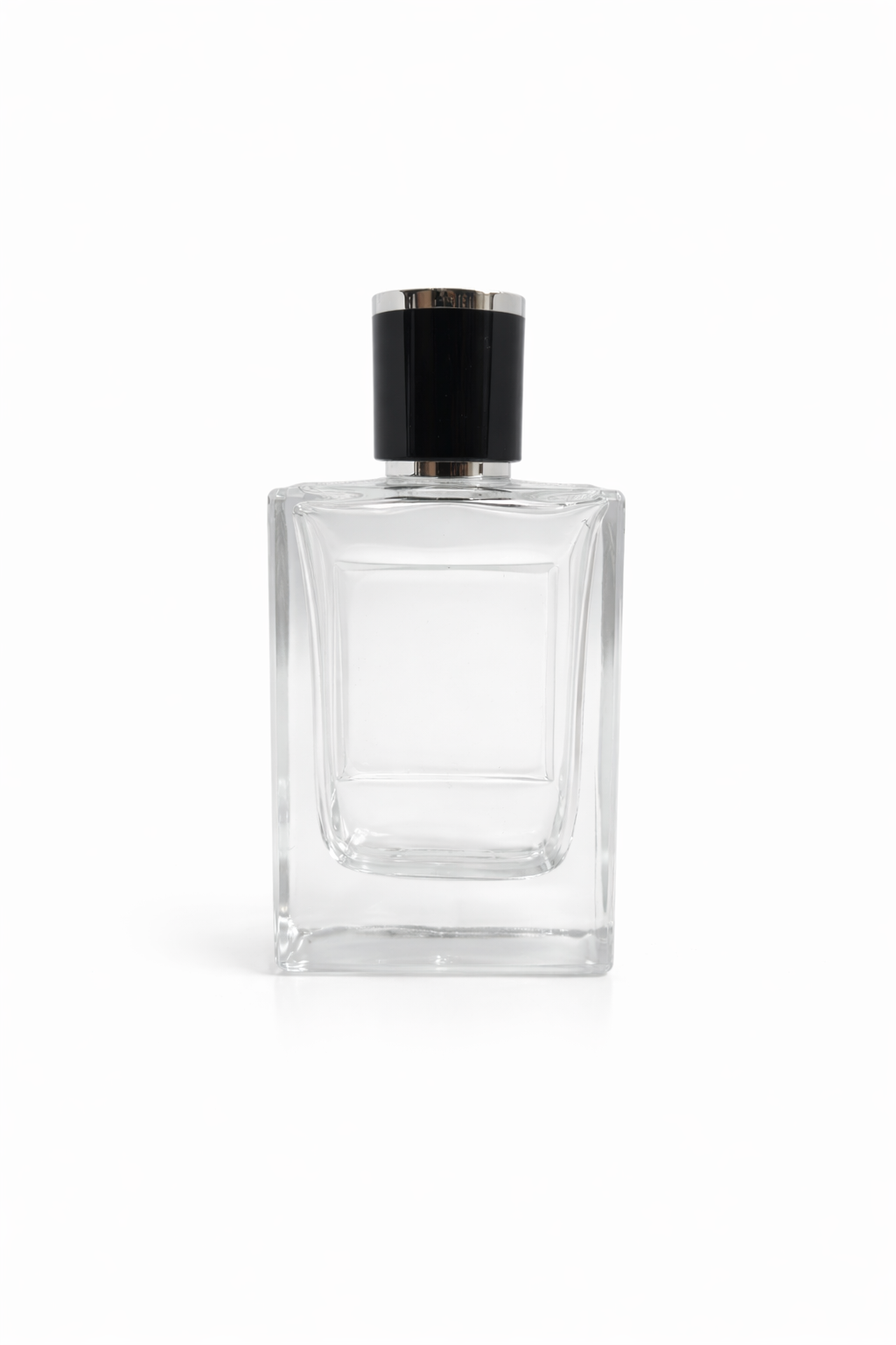 50 CC ERKEK PARFÜM ŞİŞESİ, SİYAH VALF, SİYAH-GÜMÜŞ KAPAK