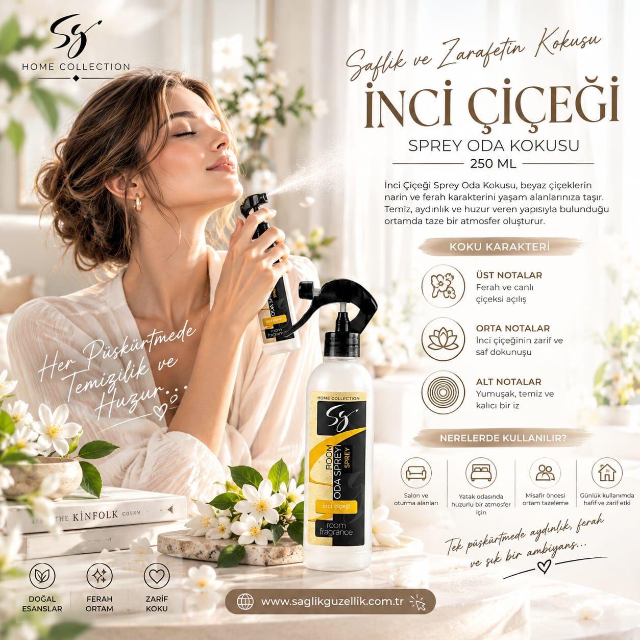 İNCİ ÇİÇEĞİ SPREY ODA KOKUSU 250 ML