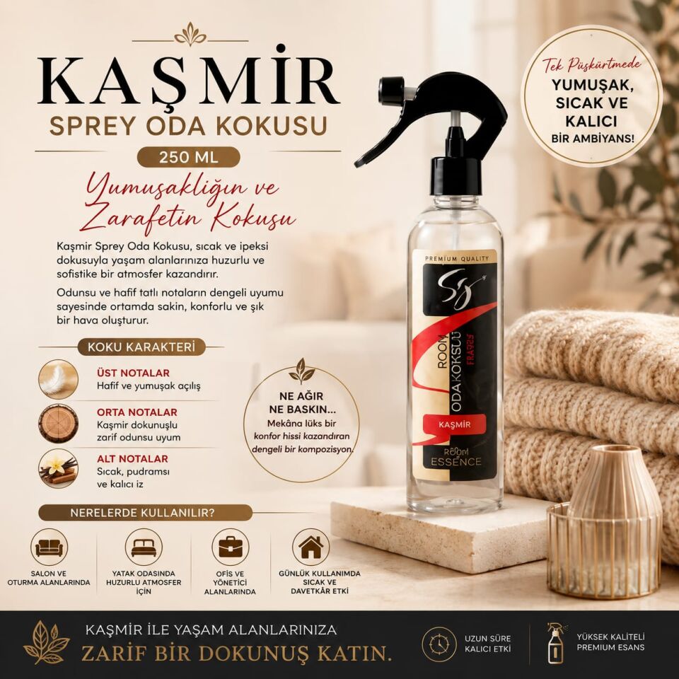 KAŞMİR SPREY ODA KOKUSU 250 ML