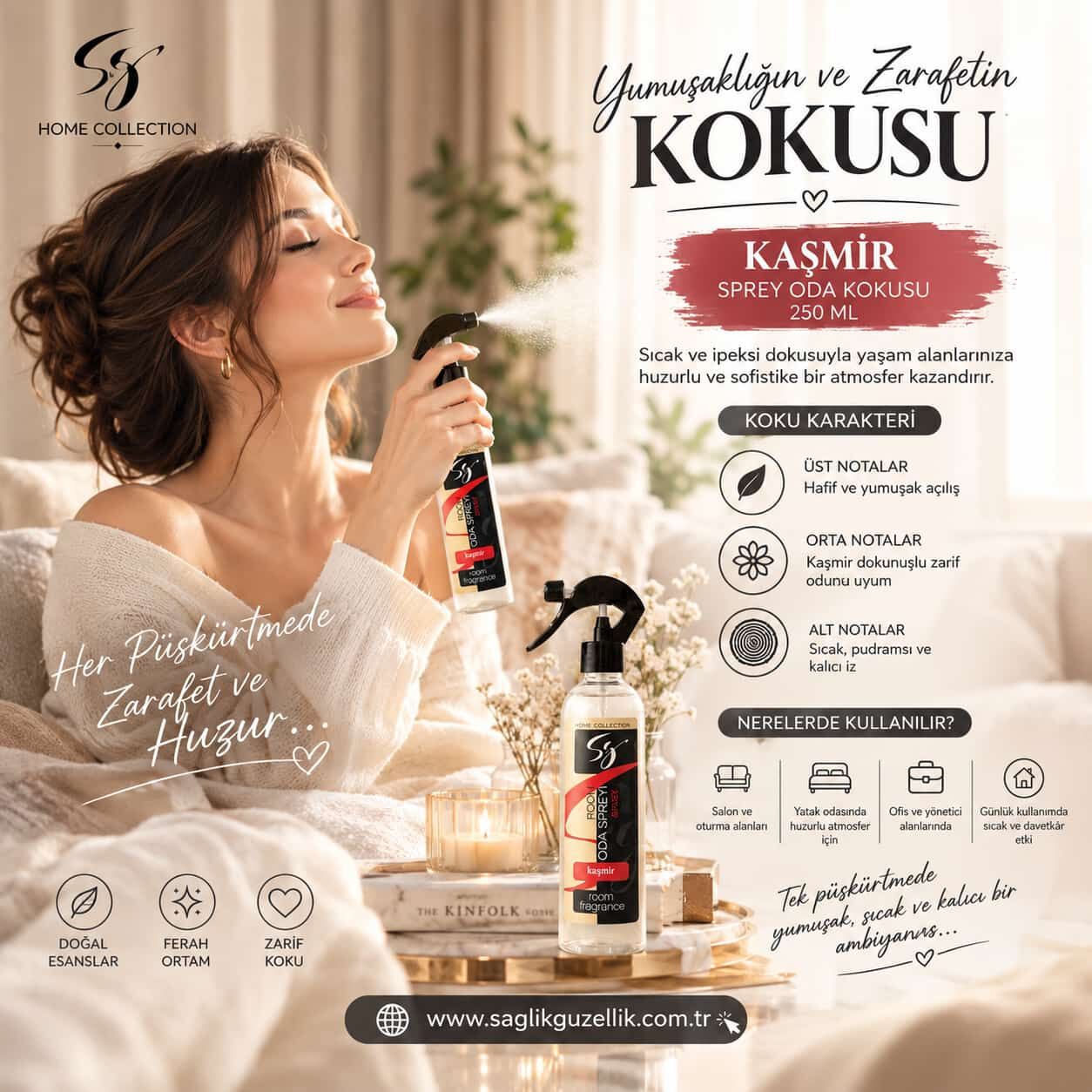 KAŞMİR SPREY ODA KOKUSU 250 ML