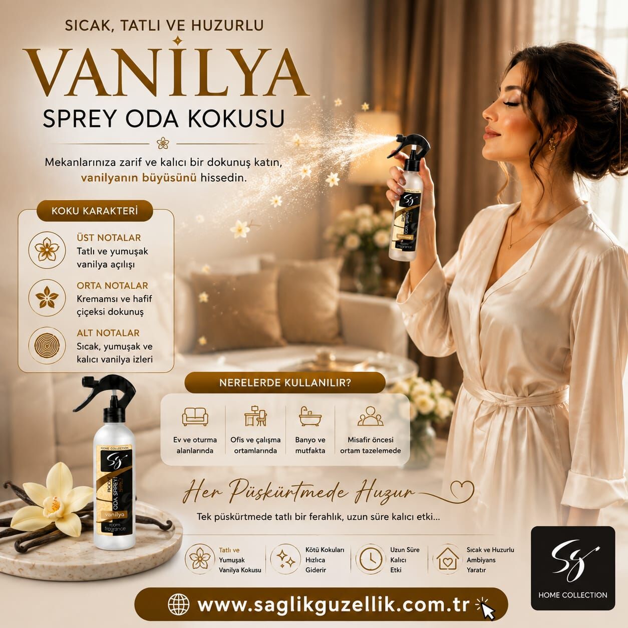 VANİLYA SPREY ODA KOKUSU 250 ML